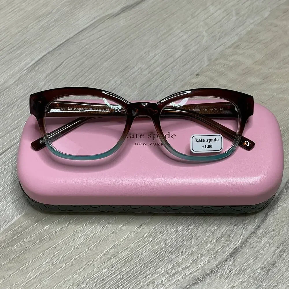 kate spade new york Amilia 50MM Reading Reading Glasses Brown Blue Fade +1.0